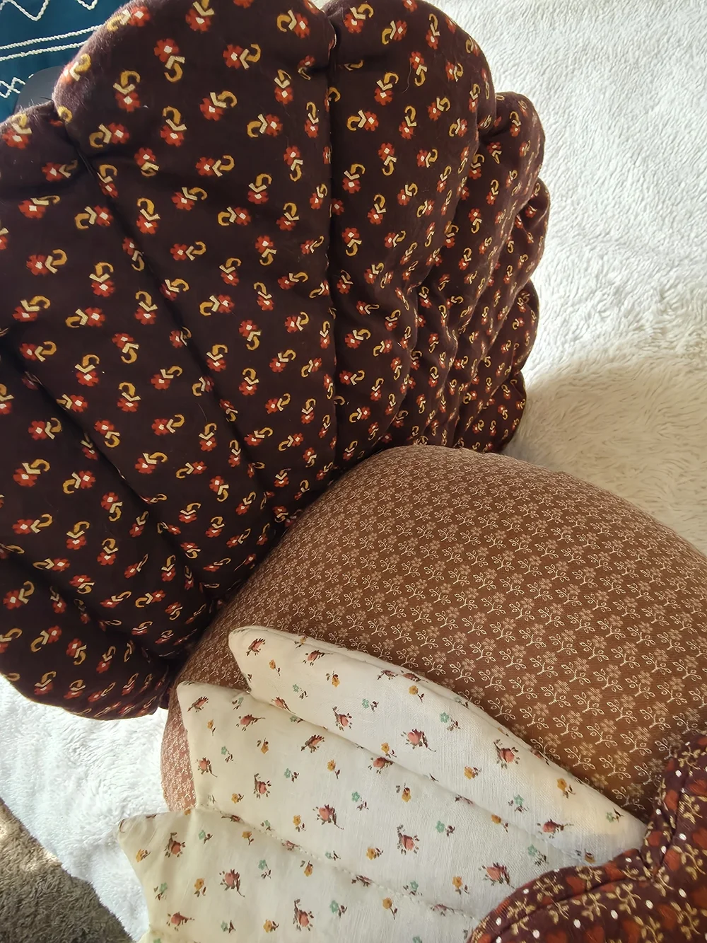 Vintage Fabric Quilted Thanksgiving Turkey Plush 14x11